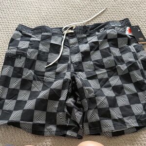 Vans Black and White Checkered Board Shorts